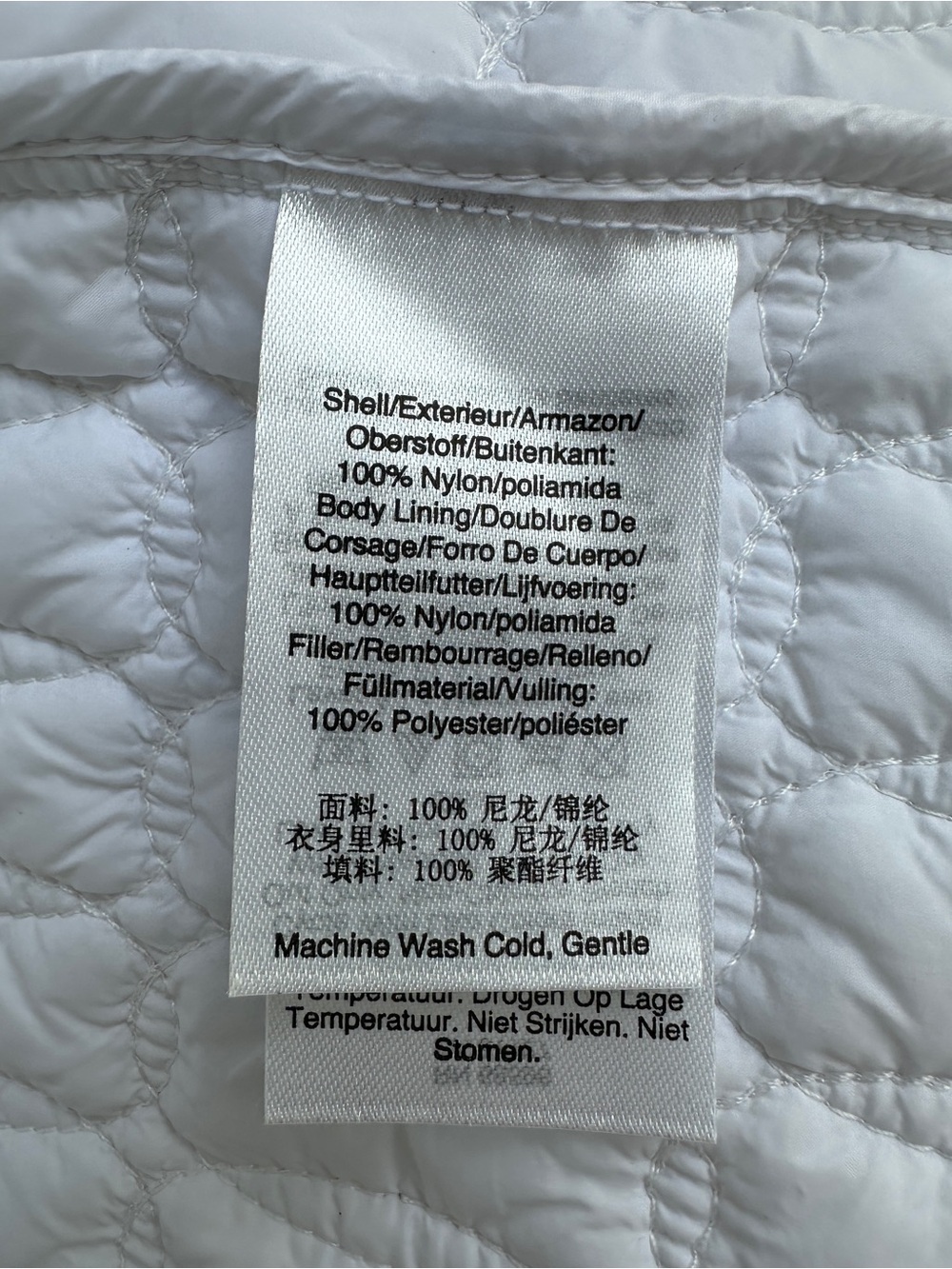 DKNY White Quilted Bomber Jacket with Logo Crossbody - Picture 7 of 12